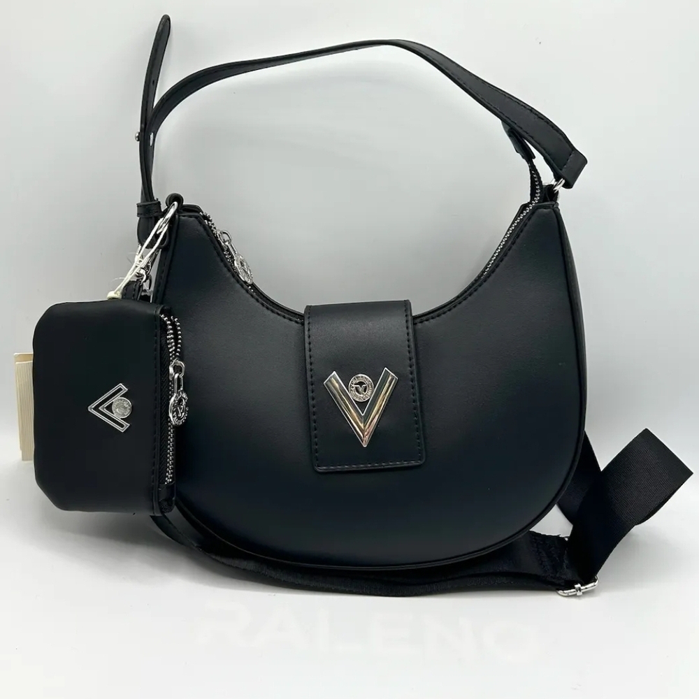 NEW Valentino Orlandi Crescent Bag BLACK with Wallet.